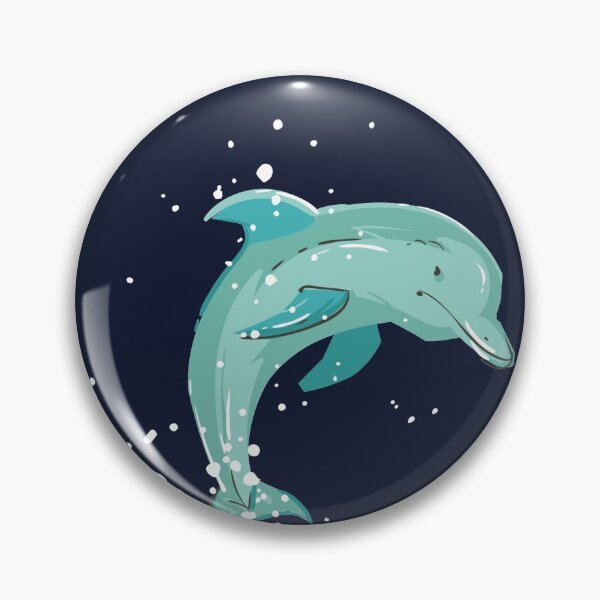 Item preview, Summer on the beach with dolphins in navy designed and sold by earthtoaura.