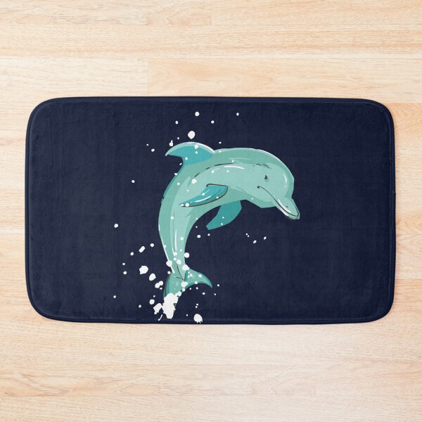 Item preview, Summer on the beach with dolphins in navy designed and sold by earthtoaura.