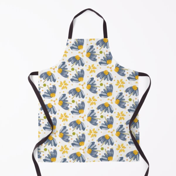 Item preview, Painted Blue, White and Yellow Floral Feminine Geometric Pattern designed and sold by cozycaroline.