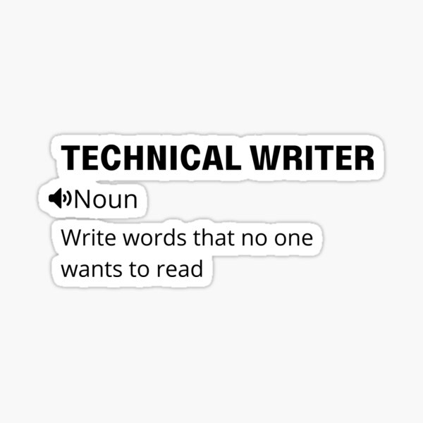 Technical Writer Job Definition funny job definition technical writer Sticker