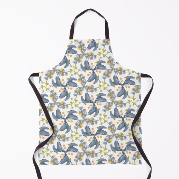 Item preview, Painted Blue, White and Yellow Floral Feminine Geometric Pattern designed and sold by cozycaroline.