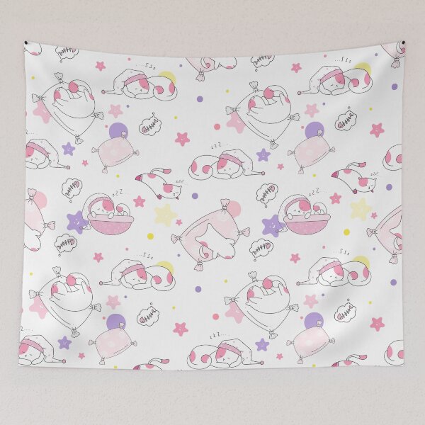 Item preview, sleeping kitty pattern for kids designed and sold by RKWstudio.