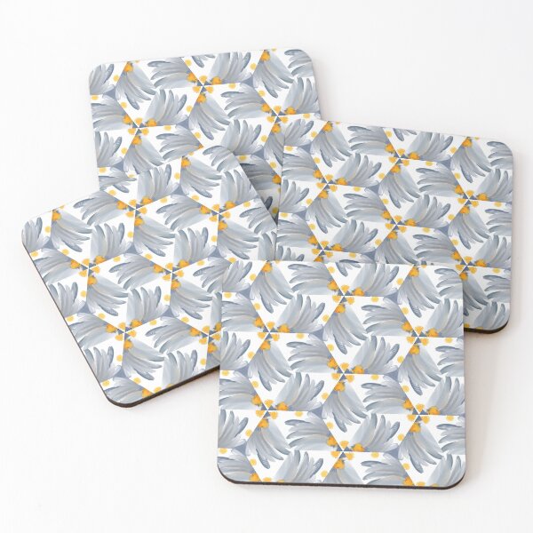 Aperçu de l'œuvre Painted Blue, Yellow and Orange Floral Feminine Geometric Pattern créée et vendue par cozycaroline.