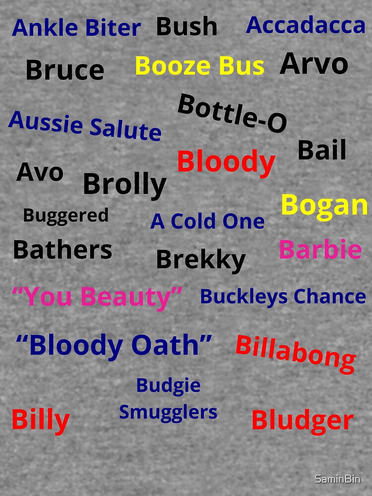 25 Australian Slang Words & Phrases-Aussie special-Best gift for a proud  aussie Lightweight Sweatshirt for Sale by SaminBin