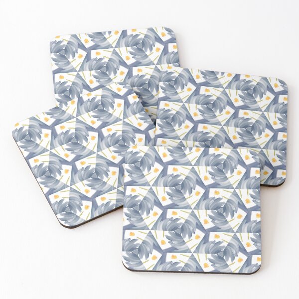 Aperçu de l'œuvre Painted Yellow and Blue Swirl Spiral Floral Feminine Geometric Pattern créée et vendue par cozycaroline.
