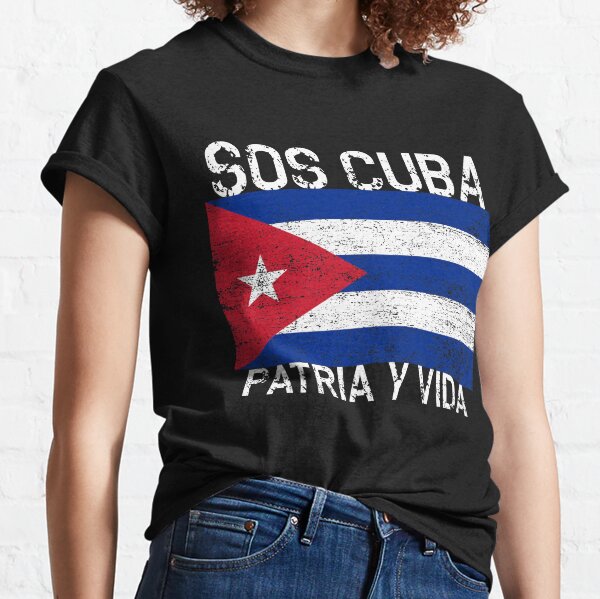 SOS Cuba Drapeau Cuba Cubain Drapeau révolution cubaine vintage tee-shirt Homme Noir Tee
