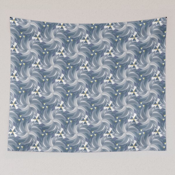 Item preview, Painted Yellow and Blue Swirl Spiral Floral Feminine Geometric Pattern designed and sold by cozycaroline.