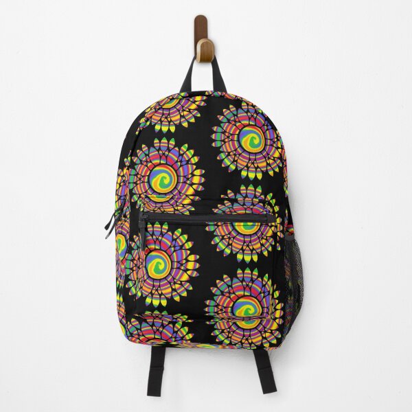 Item preview, Rainbow swirl dahlia emblem designed and sold by NatureArtUK.