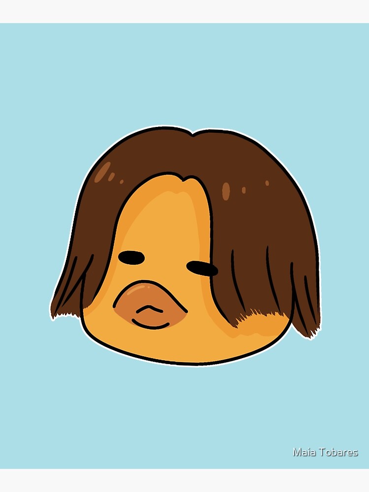 Cute and Funny Yellow Duck with a Wig