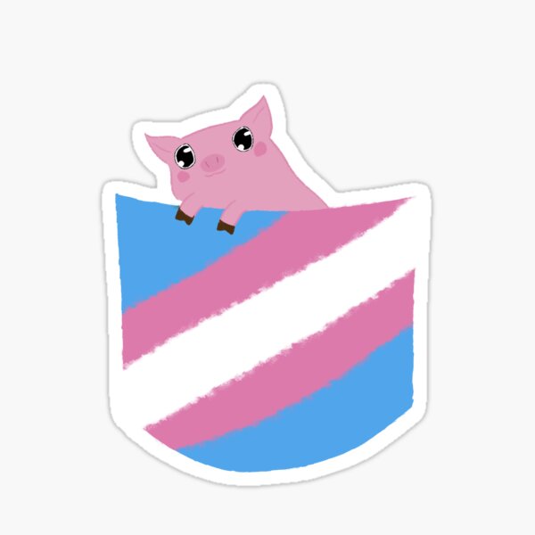 "trans pig pocket" Sticker for Sale by Eva-angelicorn | Redbubble