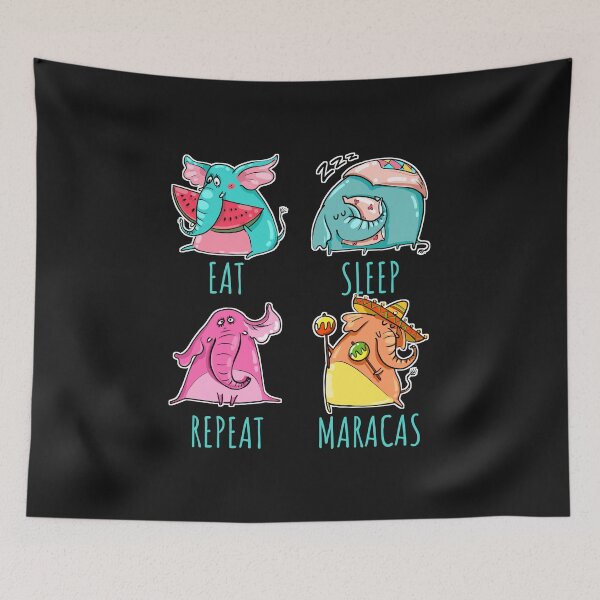 Item preview, Eat Sleep Maracas Repeat - Little Elephant designed and sold by laiwole.