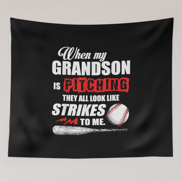 Item preview, when my grandson is pitching funny softball   designed and sold by ThuyPhamStore.