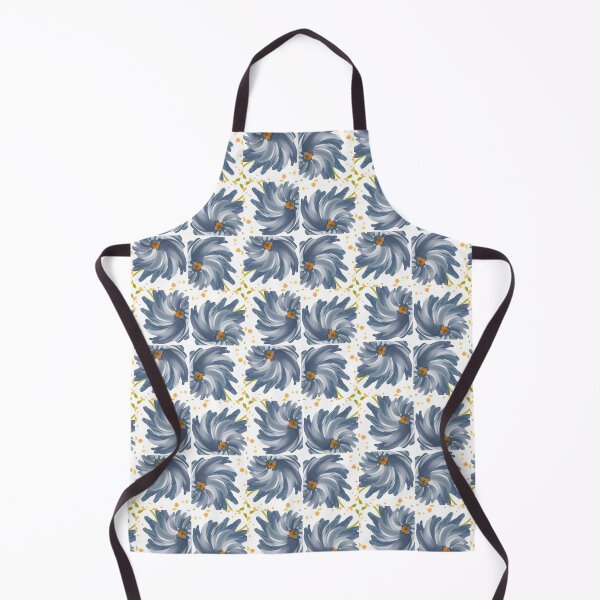 Item preview, Painted Yellow and Blue Swirl Spiral Floral Feminine Geometric Pattern designed and sold by cozycaroline.