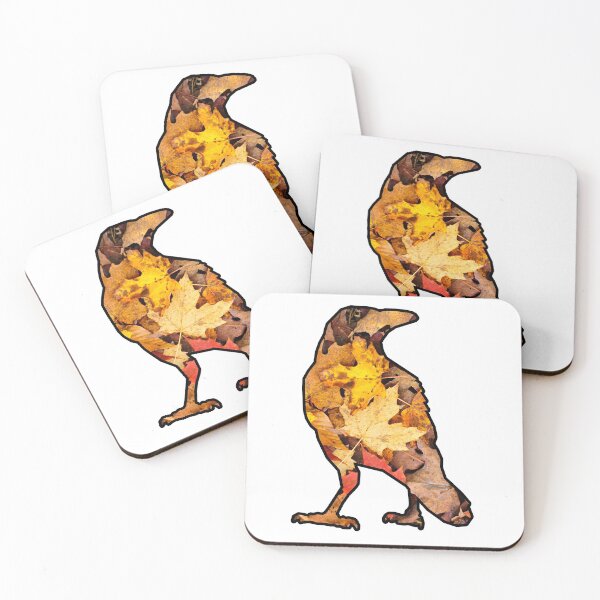 Item preview, fall leaves raven designed and sold by TheWaterBirds.