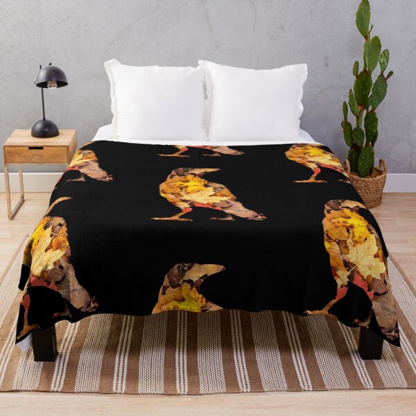 Item preview, fall leaves raven designed and sold by TheWaterBirds.