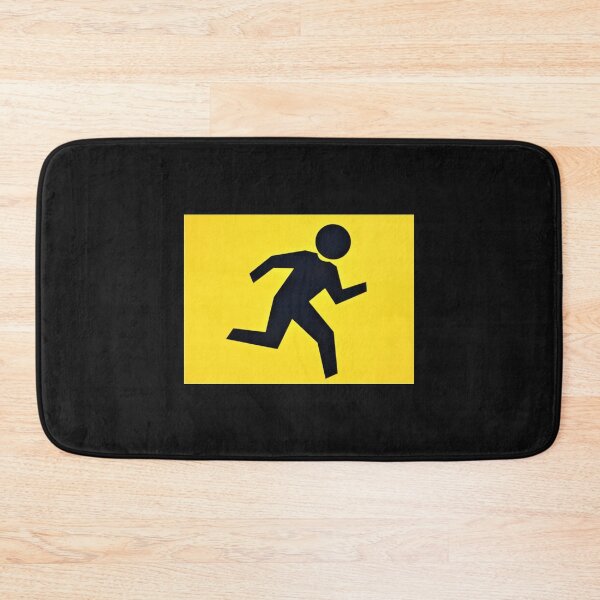 Item preview, Black Stick Figure Running Right On Yellow Background designed and sold by SEEphotos7171.