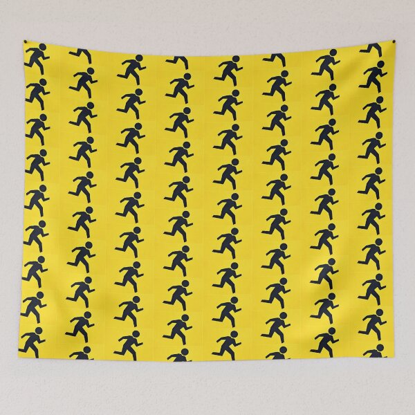 Item preview, Black Stick Figure Running Right On Yellow Background designed and sold by SEEphotos7171.