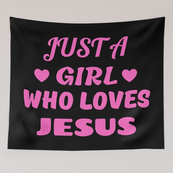Artikelvorschau, Just A Girl Who Loves Jesus entworfen und verkauft von Prayingwarrior.