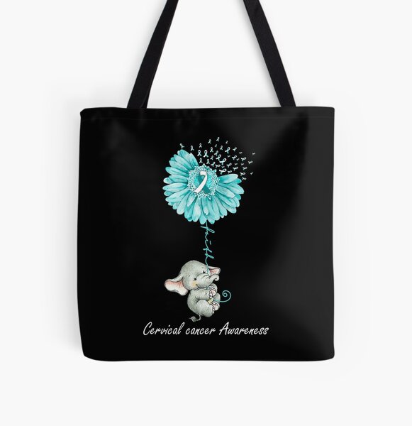Cervical Cancer Awareness FLAG Canvas Tote Shoulder Bag Tote Bag For Women Black Cervical Cancer Awareness FLAG Canvas Tote Shoulder Bag Tote Bag For Women Black