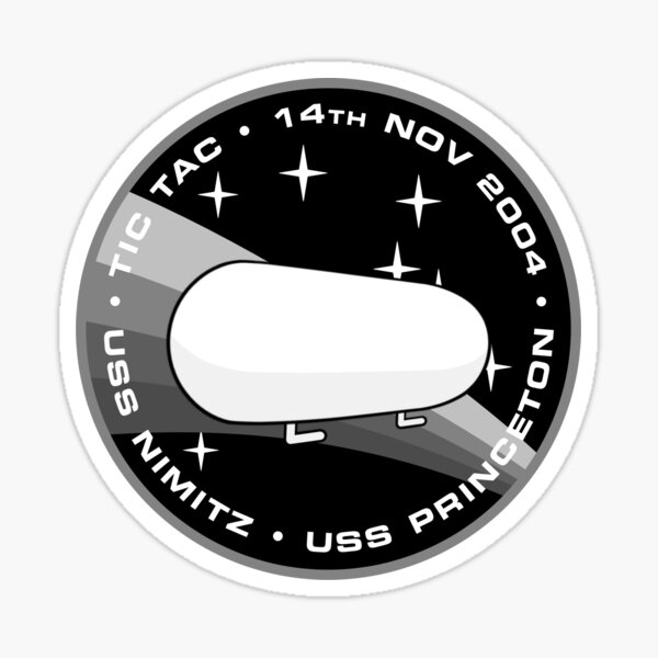 Tic Tac UFO / UAP Encounter Morale Patch - Black & White Printing Press Sticker