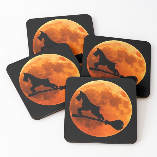 Item preview, Schnauzer Dog Silhouette Moon Halloween designed and sold by alaechamlal.