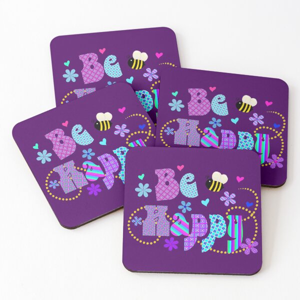 Item preview,  Bee (be) Happy Colorful Artwork Typography designed and sold by Alondra.