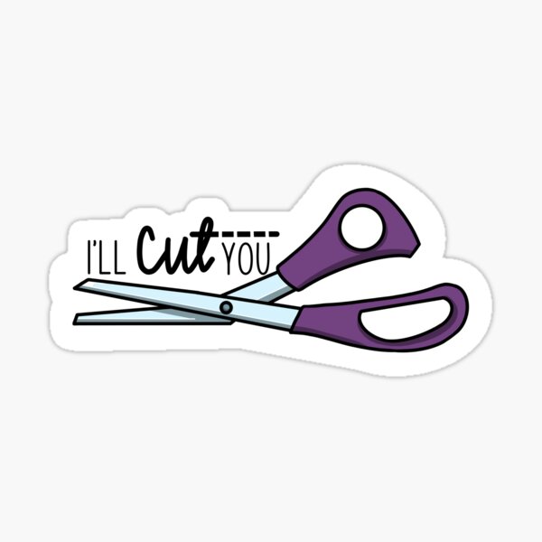 Do not cut paper with my fabric scissors! Sticker for Sale by For Art Sake