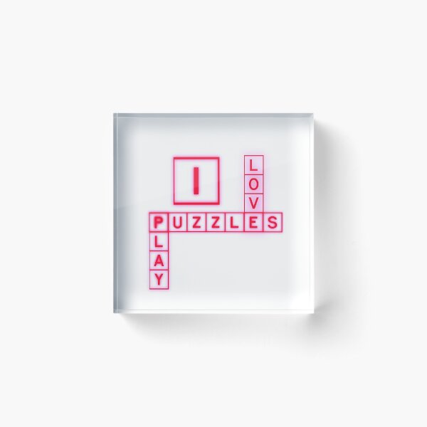 Personalised Pastel Crossword Puzzle Acrylic Block