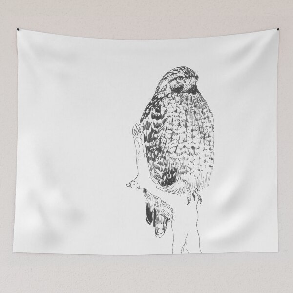 Item preview, Red-shouldered Hawk Drawing designed and sold by LauraWolfArtist.