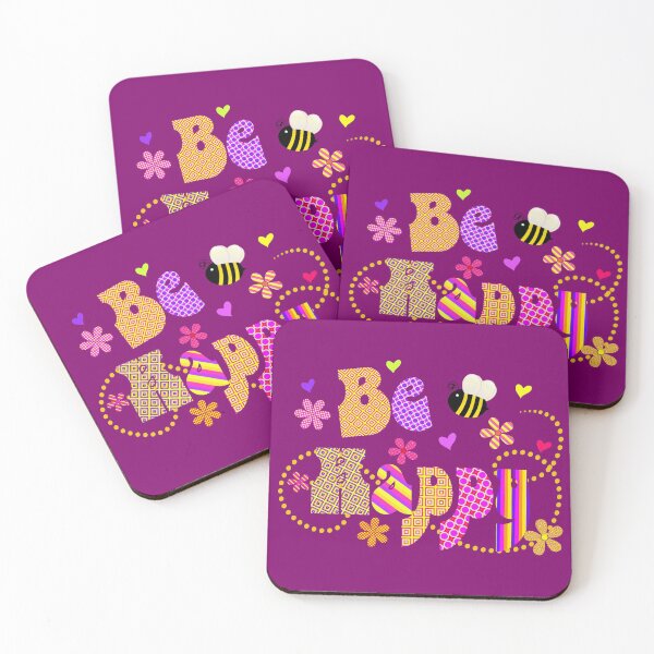 Item preview, Bee (be) Happy Colorful Artwork Typography designed and sold by Alondra.