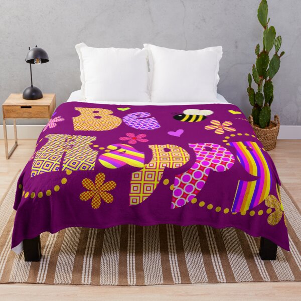 Item preview, Bee (be) Happy Colorful Artwork Typography designed and sold by Alondra.