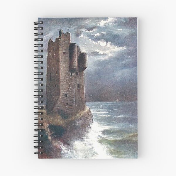 Item preview, Vintage Illustration of Moonlit Sea at Old Keiss Castle, Wick designed and sold by yourscotland.