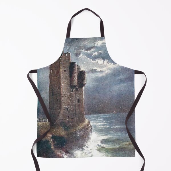 Item preview, Vintage Illustration of Moonlit Sea at Old Keiss Castle, Wick designed and sold by yourscotland.