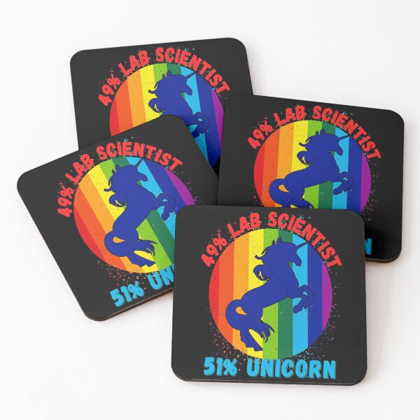 Item preview, 49% LAB SCIENTIST 51% UNICORN FUNNY LAB TECH RAINBOW GRUNGE SUNSET designed and sold by Hippiesole.