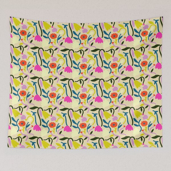Item preview, Bright modern pattern with colorful flowers. Cute naive print designed and sold by BychkovaEvgenia.