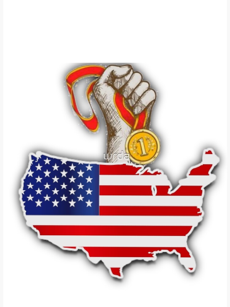 Discover America holds the gold medal Premium Matte Vertical Poster