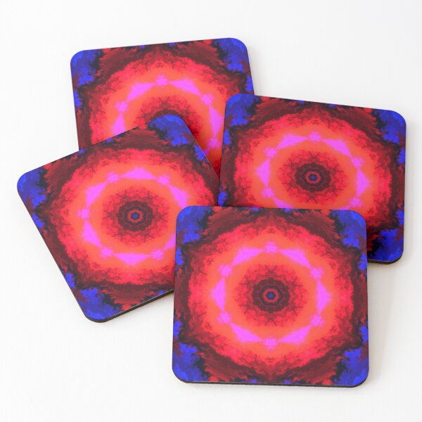 Artikelvorschau, Psychedelisches Kaleidoskop Rote und Blaue Blume entworfen und verkauft von WormholeOrbital.