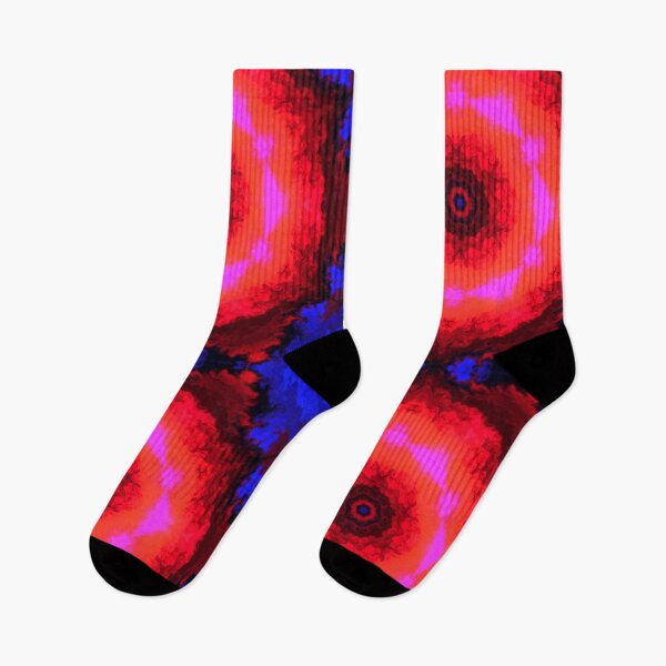 Artikelvorschau, Psychedelisches Kaleidoskop Rote und Blaue Blume entworfen und verkauft von WormholeOrbital.