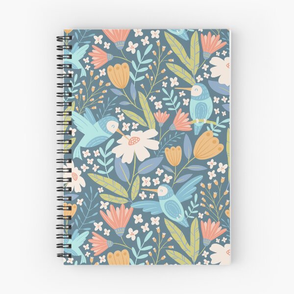 Item preview, Hummingbird Foral-Blue Green designed and sold by ammiecreative.