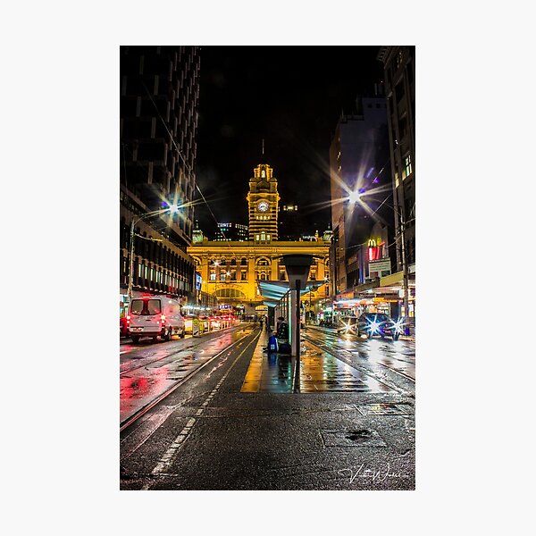 Item preview, Looking to Flinders St Station from Elizabeth St, Melbourne, Victoria, Australia designed and sold by Vicki Walsh.