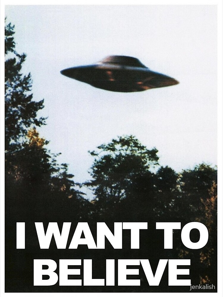 Thumbnail 2 of 2, Greeting Card, I Want To Believe designed and sold by jenkalish.