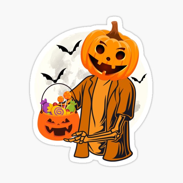 Halloween 2021 Skull Pumpkin Two Face | Sticker