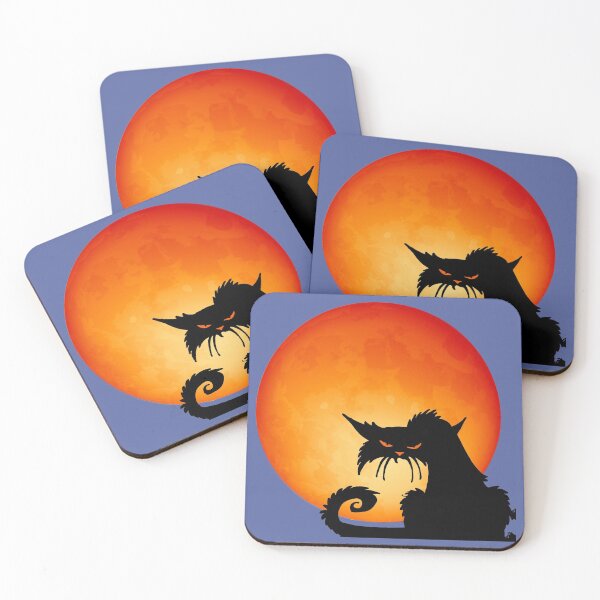Item preview, Black Cat Orange Moon designed and sold by HolidayBug.