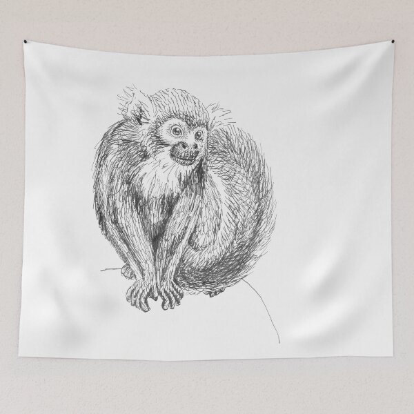 Item preview, Squirrel Monkey Drawing designed and sold by LauraWolfArtist.