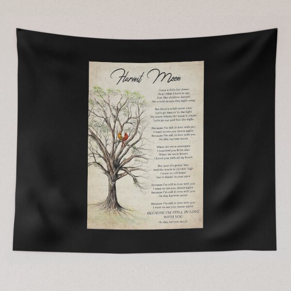 Item preview, Harvest Moon Lyrics Poster Gift - Harvest Moon Cardinal Bird Christmas Gift designed and sold by hippololocc.