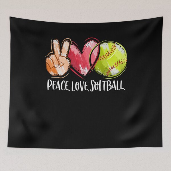 Item preview, Softball Mom Softball Player Girls Peace Love Softball  designed and sold by glynismalcolm.