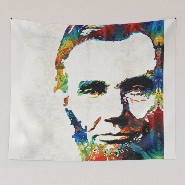 Artikelvorschau, Abraham Lincoln Art – Colorful Abe – Von Sharon Cummings entworfen und verkauft von Sharon Cummings Art.
