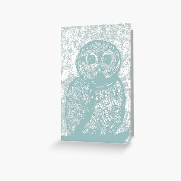 Resting Owl in Teal Greeting Card