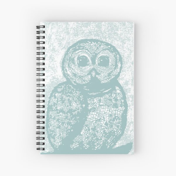 Resting Owl in Teal Spiral Notebook