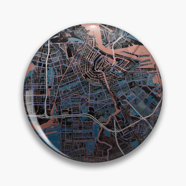 Item preview, Amsterdam dark mode map  designed and sold by wamuigaworld.